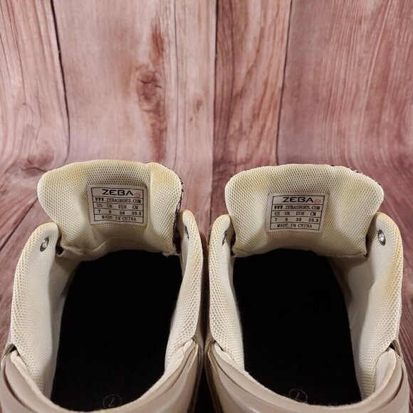 *READ* Zeba Mens Size 7 Wide Hands Free Beige Comfort Walking Slip On Shoes - Picture 2 of 16